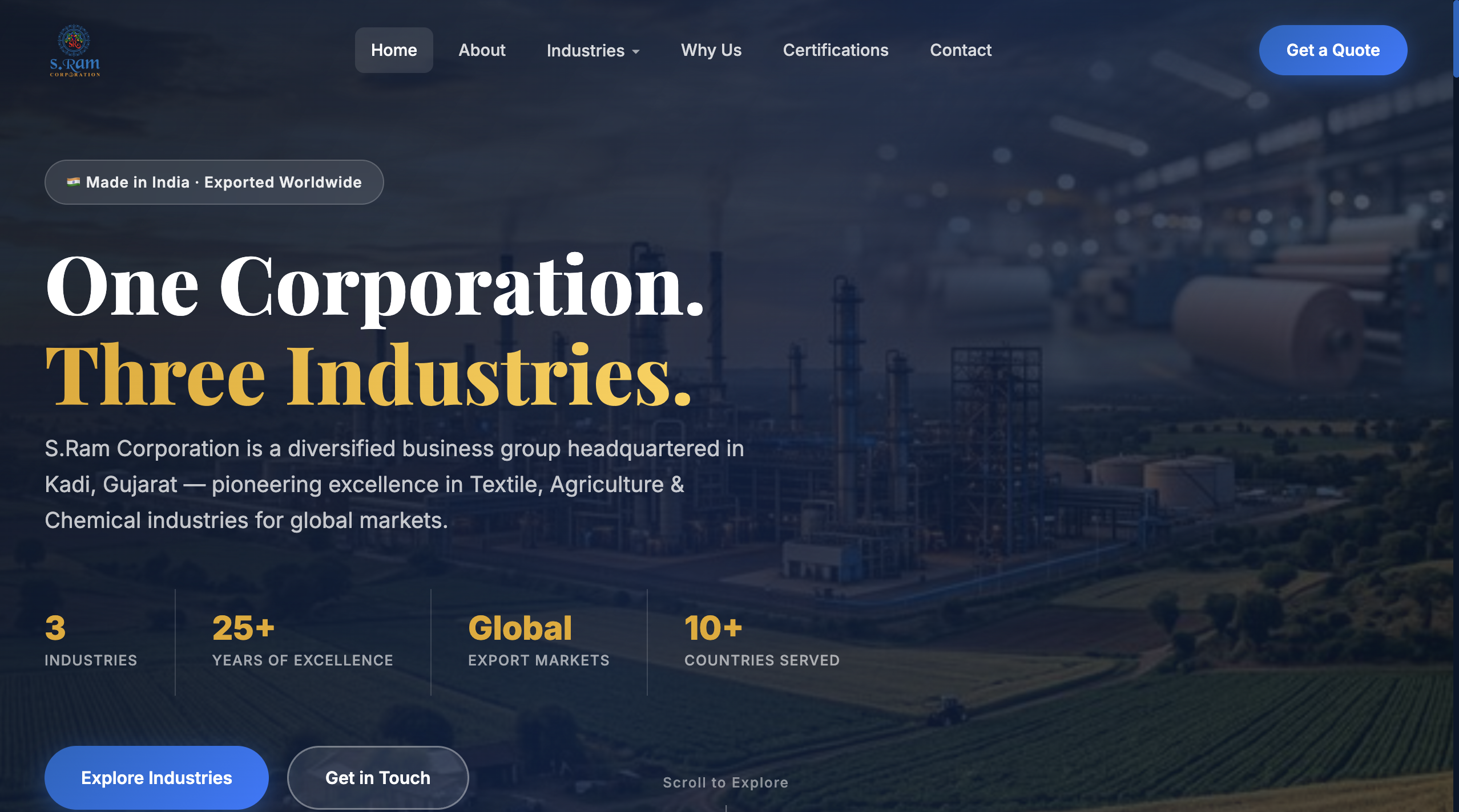 S.Ram Corporation website